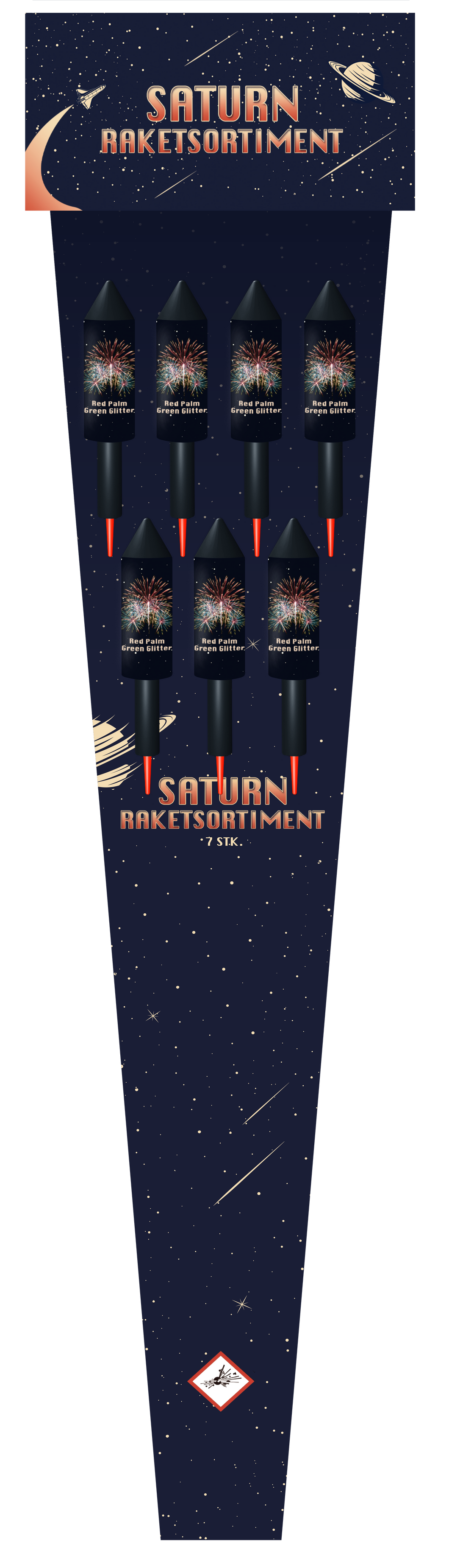 Saturn Raketsortiment (7 raketter)